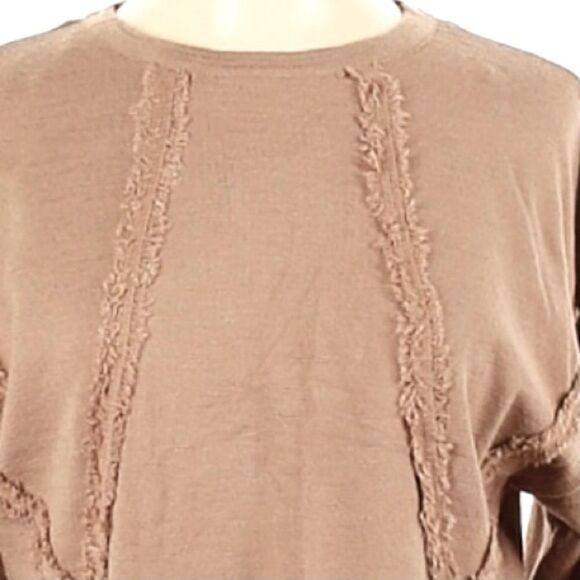 Amaryllis Brown Fringed Crop Top Size Small - Picture 6 of 9